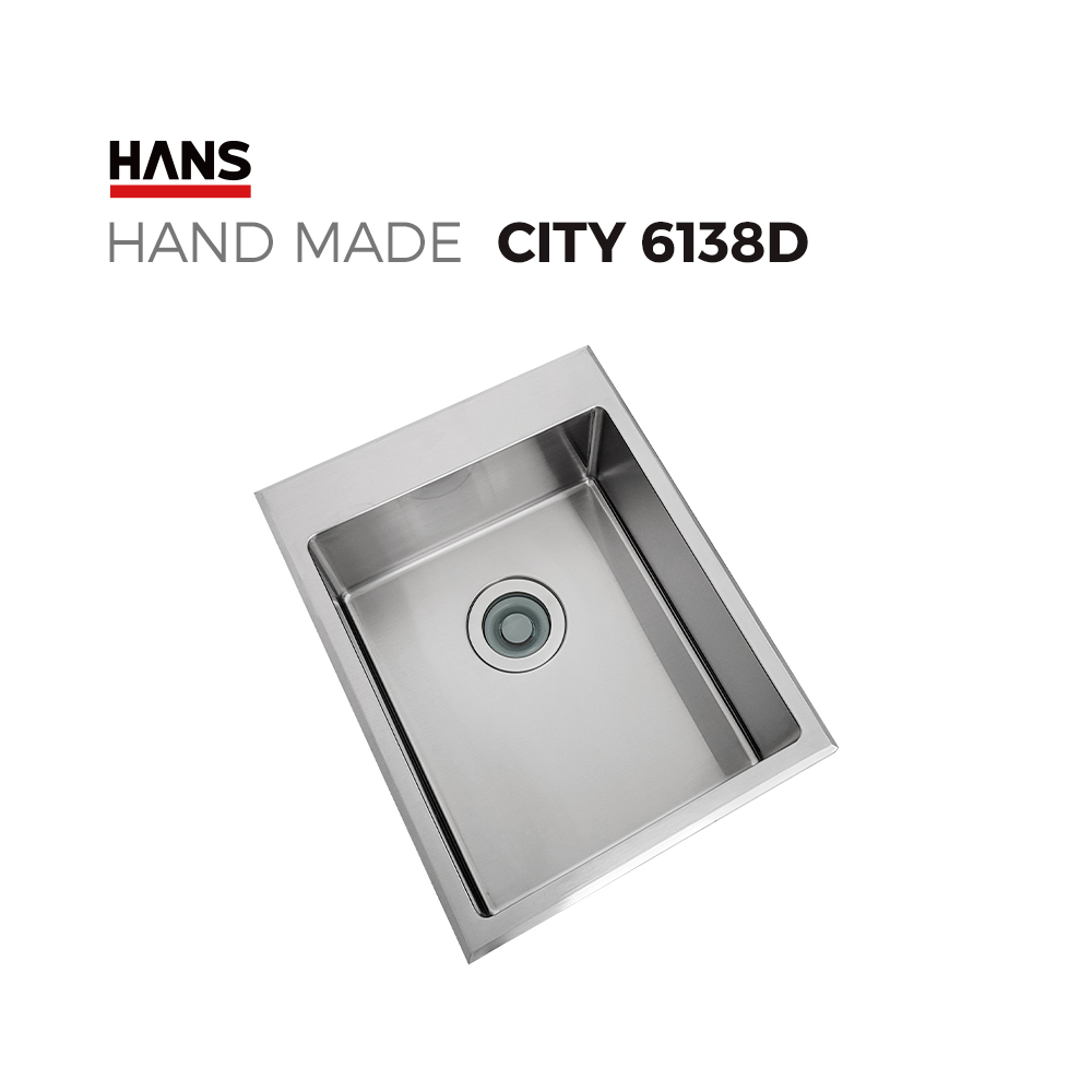 원앙싱크 한스 핸드메이드 싱크볼 CITY 6138D 사각볼