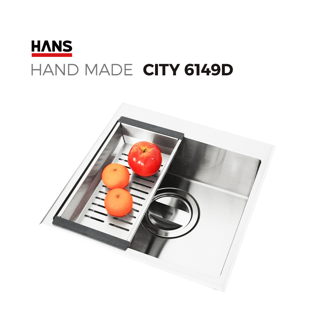 원앙싱크 한스 핸드메이드 싱크볼 CITY 6149D 사각볼