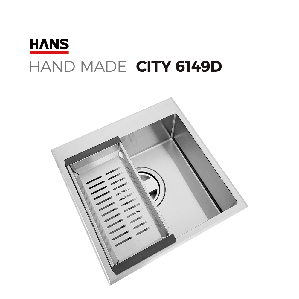 원앙싱크 한스 핸드메이드 싱크볼 CITY 6149D 사각볼
