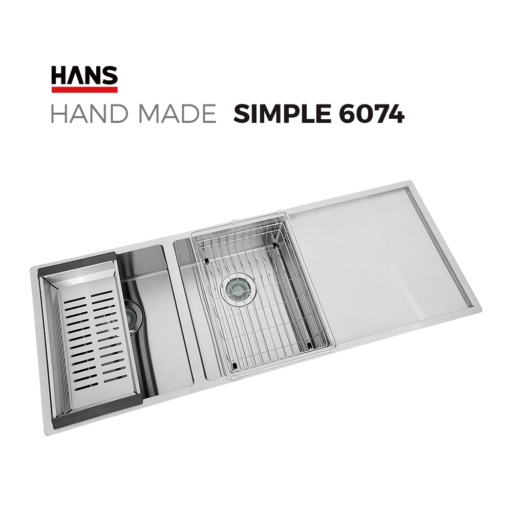 원앙싱크 한스 핸드메이드 싱크볼 SIMPLE S6074 사각볼