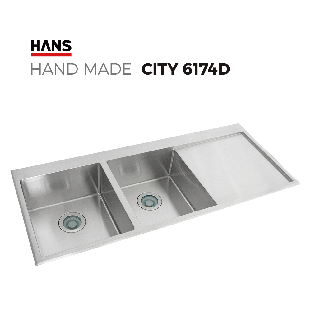 원앙싱크 한스 핸드메이드 싱크볼 CITY 6174D 사각볼